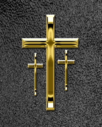 DMBC 517 GD BK 3 Cross Gold Black PROOF